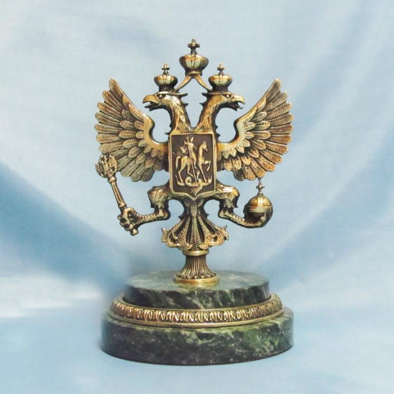 Бронзовая статуэтка сувенир Российский герб 2.