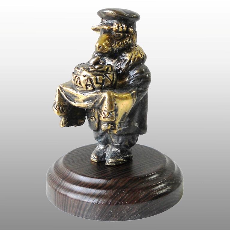 Бронзовая статуэтка Овца с хлебом и солью (Подарок на Год Овцы)Фото 18843-02.jpg