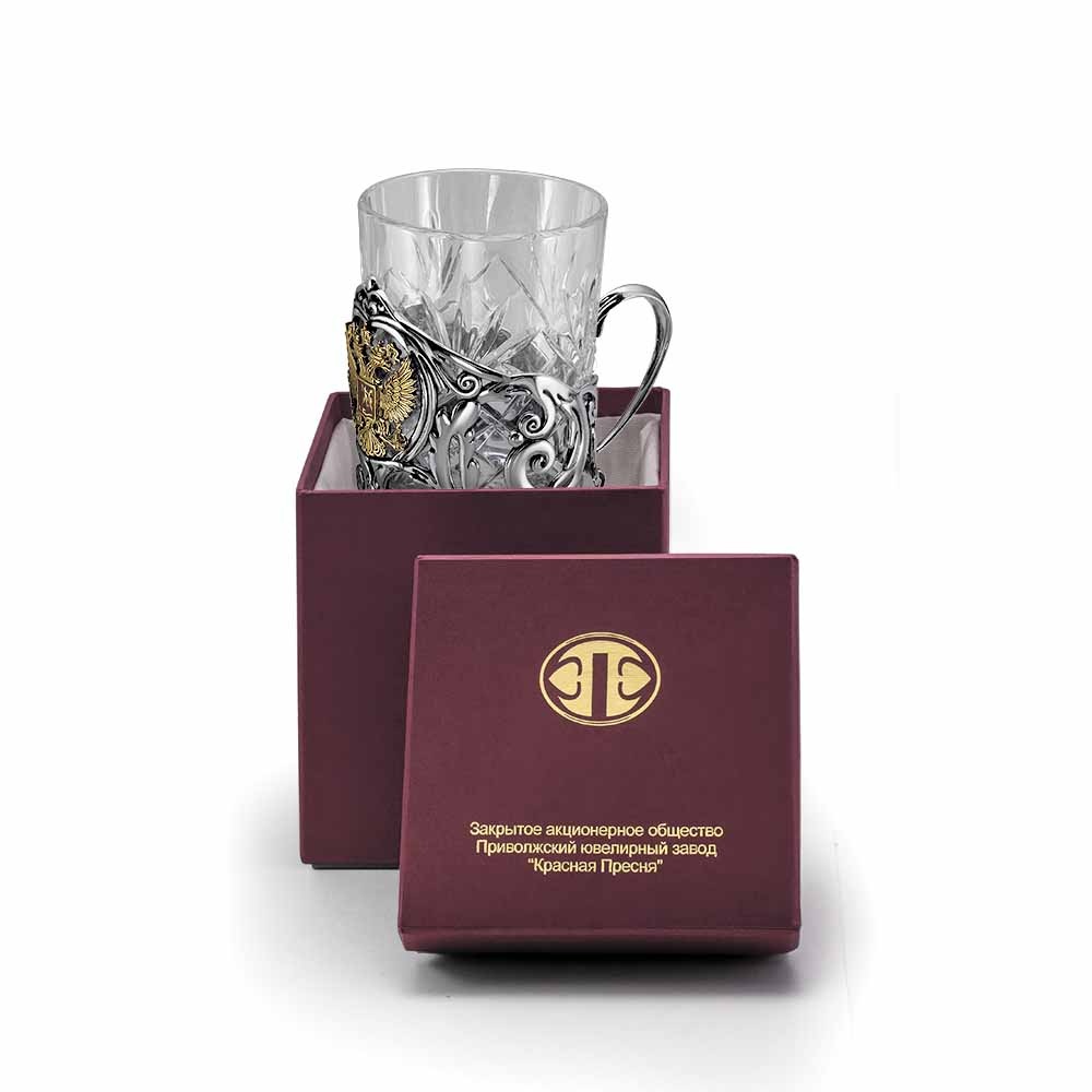 Серебряный подстаканник с гербом России с позолотой.Фото 18889-02.jpg