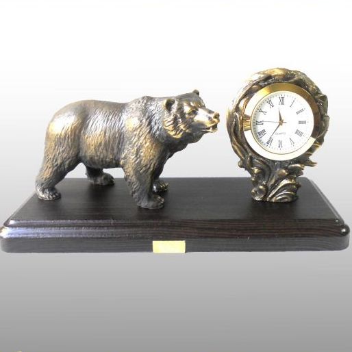 Бронзовые часы  Медведь