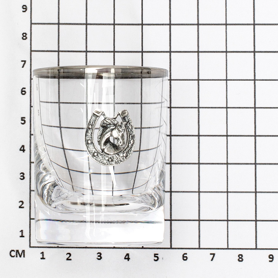 Стопка Подкова с лошадью с серебряной накладкой (Подарок на Год Лошади)Фото 19772-03.jpg