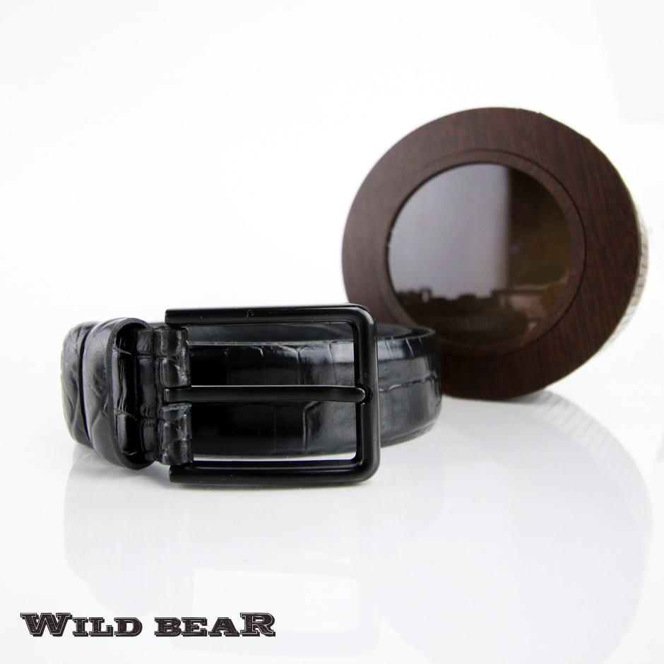 Черный кожаный ремень WILD BEAR Фото 20072-02.jpg