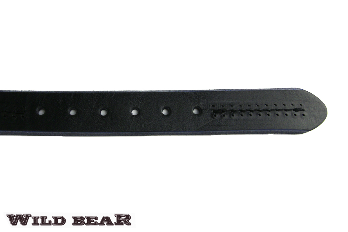 Классический черный кожаный ремень WILD BEAR