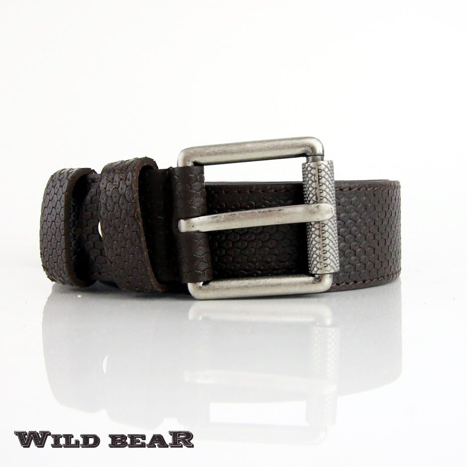 Коричневый кожаный ремень WILD BEAR.Фото 20078-02.jpg