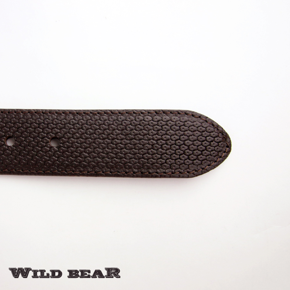 Коричневый кожаный ремень WILD BEAR.Фото 20078-04.jpg