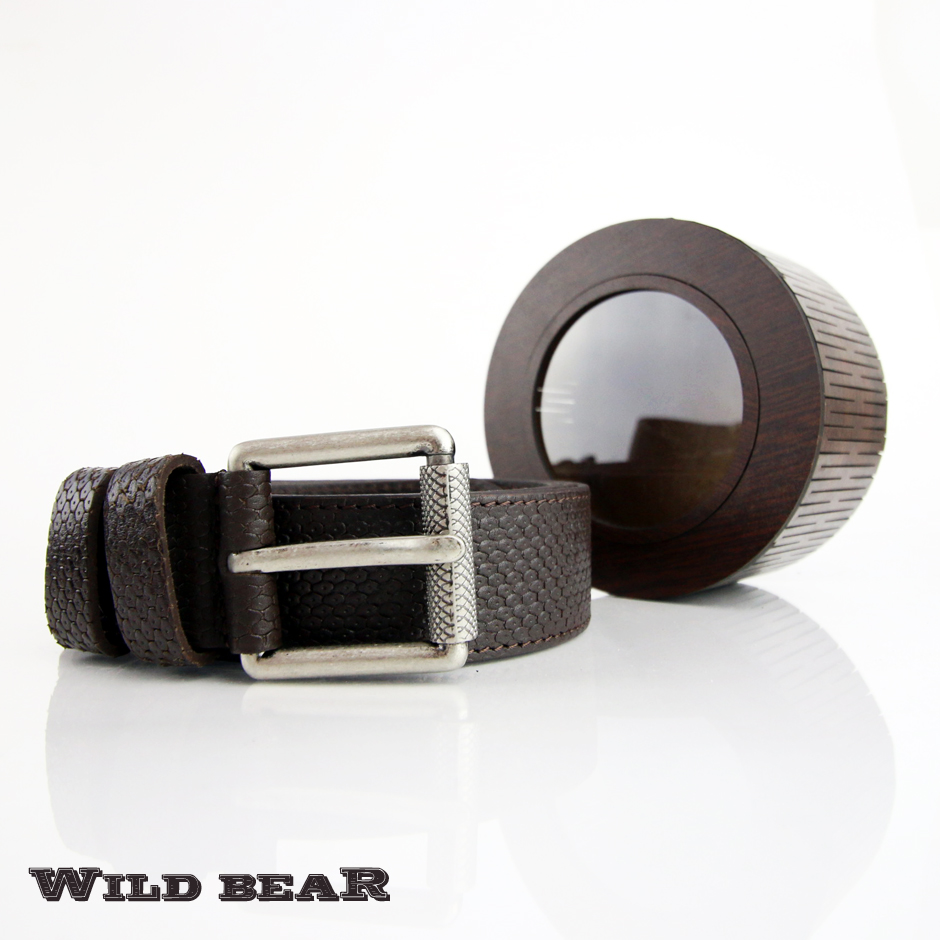 Коричневый кожаный ремень WILD BEAR.Фото 20078-05.jpg