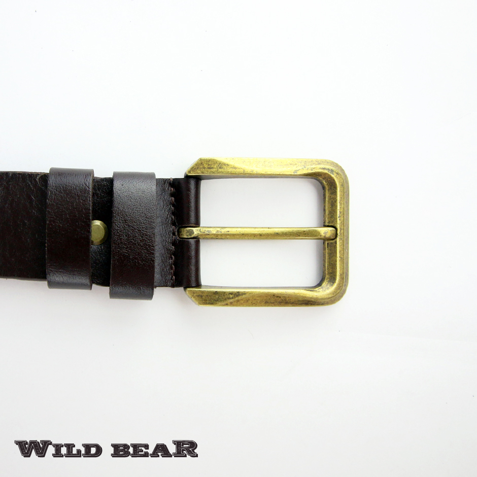 Классический коричневый кожаный ремень WILD BEARФото 20081-04.jpg