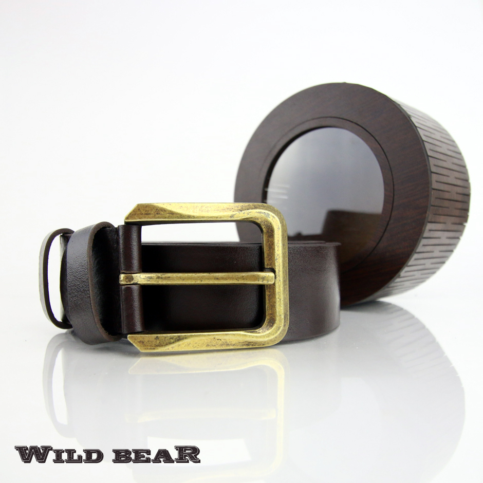 Классический коричневый кожаный ремень WILD BEARФото 20081-06.jpg