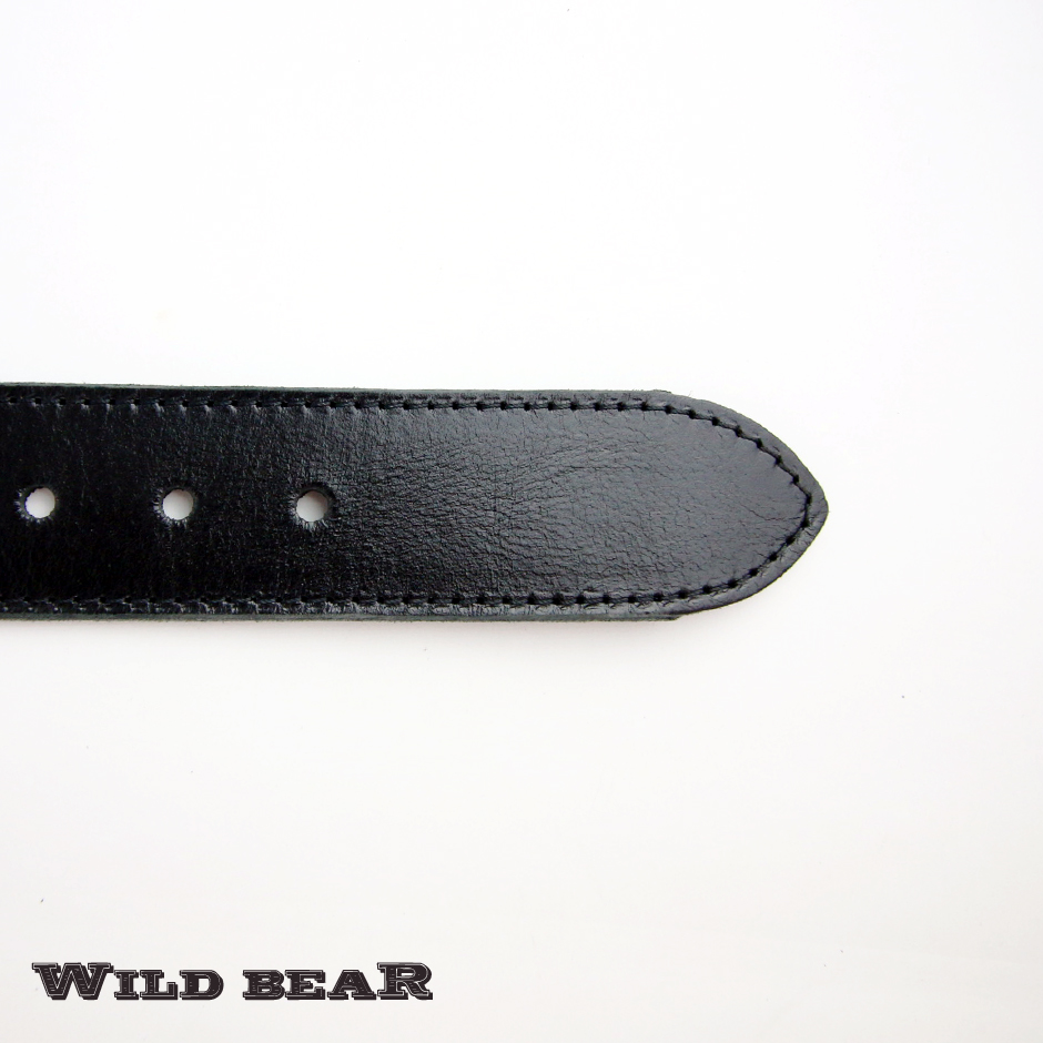 Классический черный кожаный ремень WILD BEARФото 20084-05.jpg