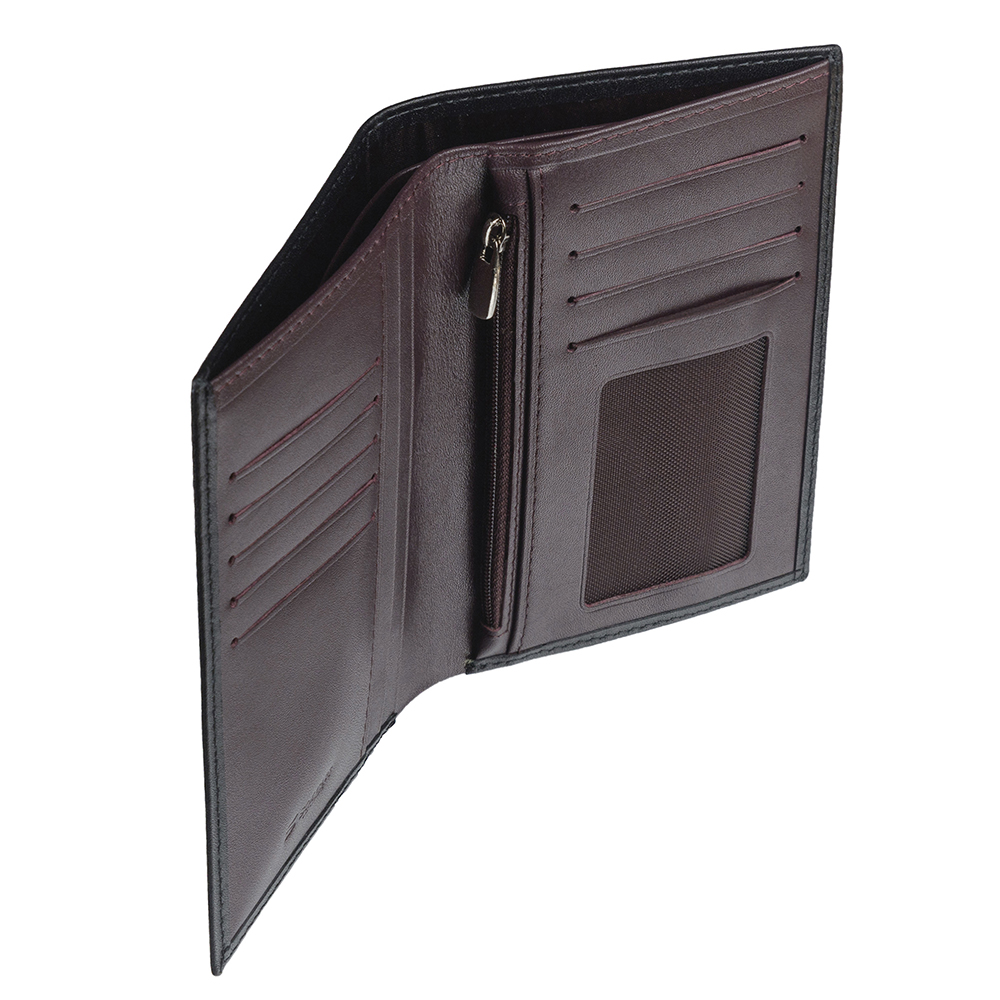 Черное кожаное портмоне с отделением для паспорта и автодокументов SOLTAN 242 21 01/09Фото 20338-02.jpg