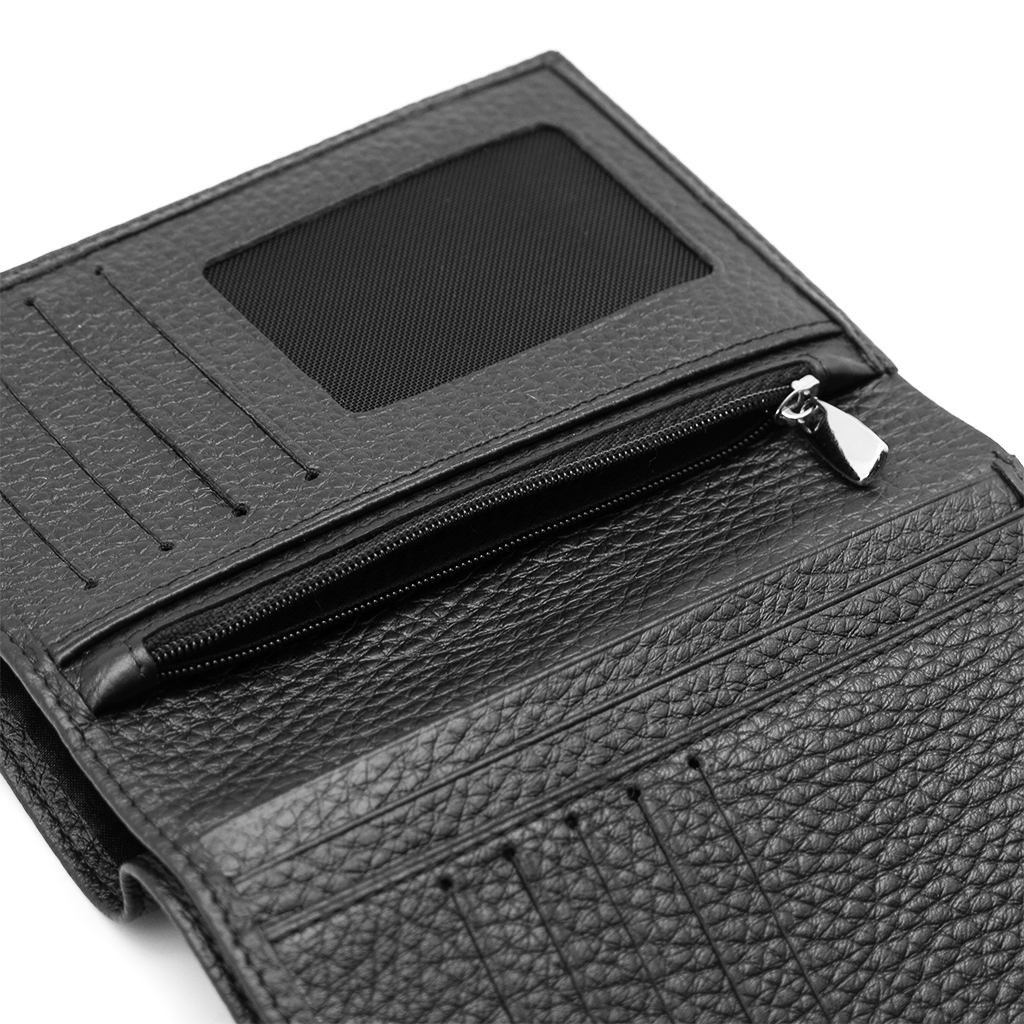 Черное кожаное портмоне с отделением для паспорта и атодокументов SOLTAN 242 03 01Фото 20343-02.jpg