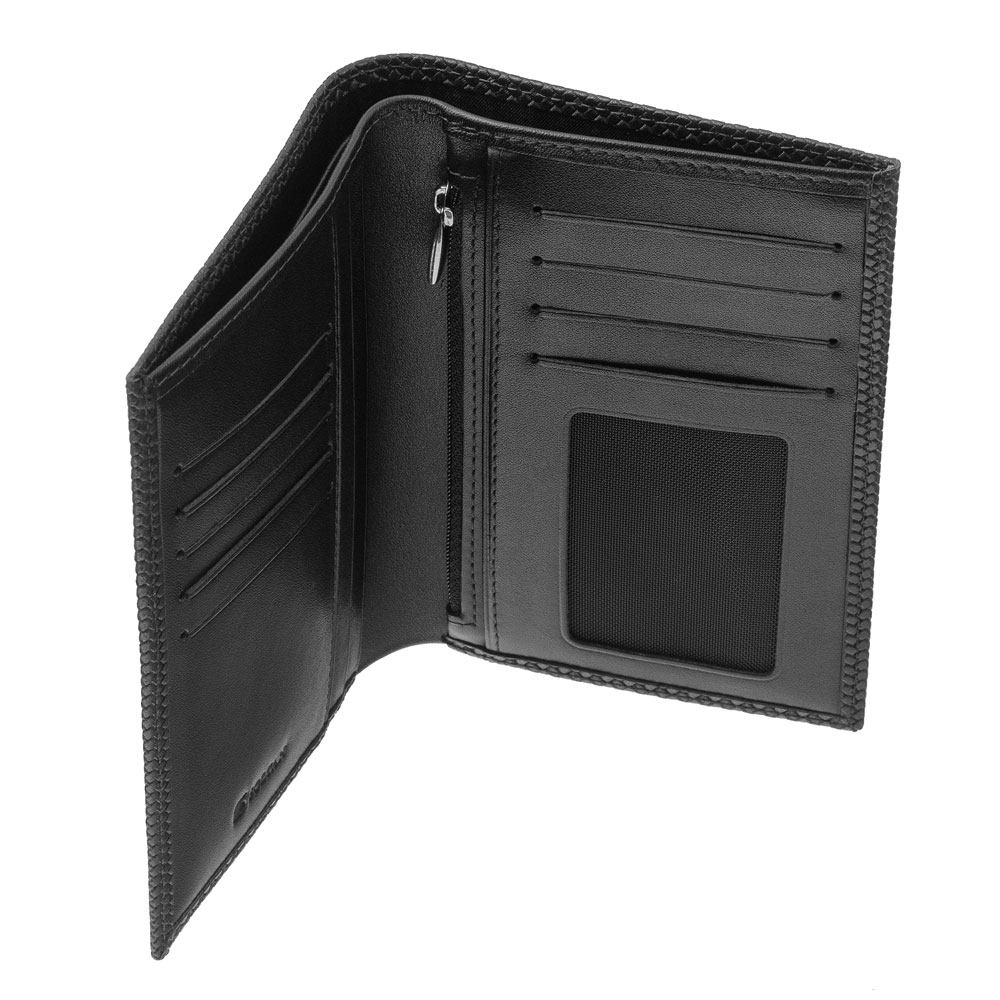 Черное кожаное портмоне с отделением для паспорта и автодокументов SOLTAN 242 32 01Фото 20350-02.jpg