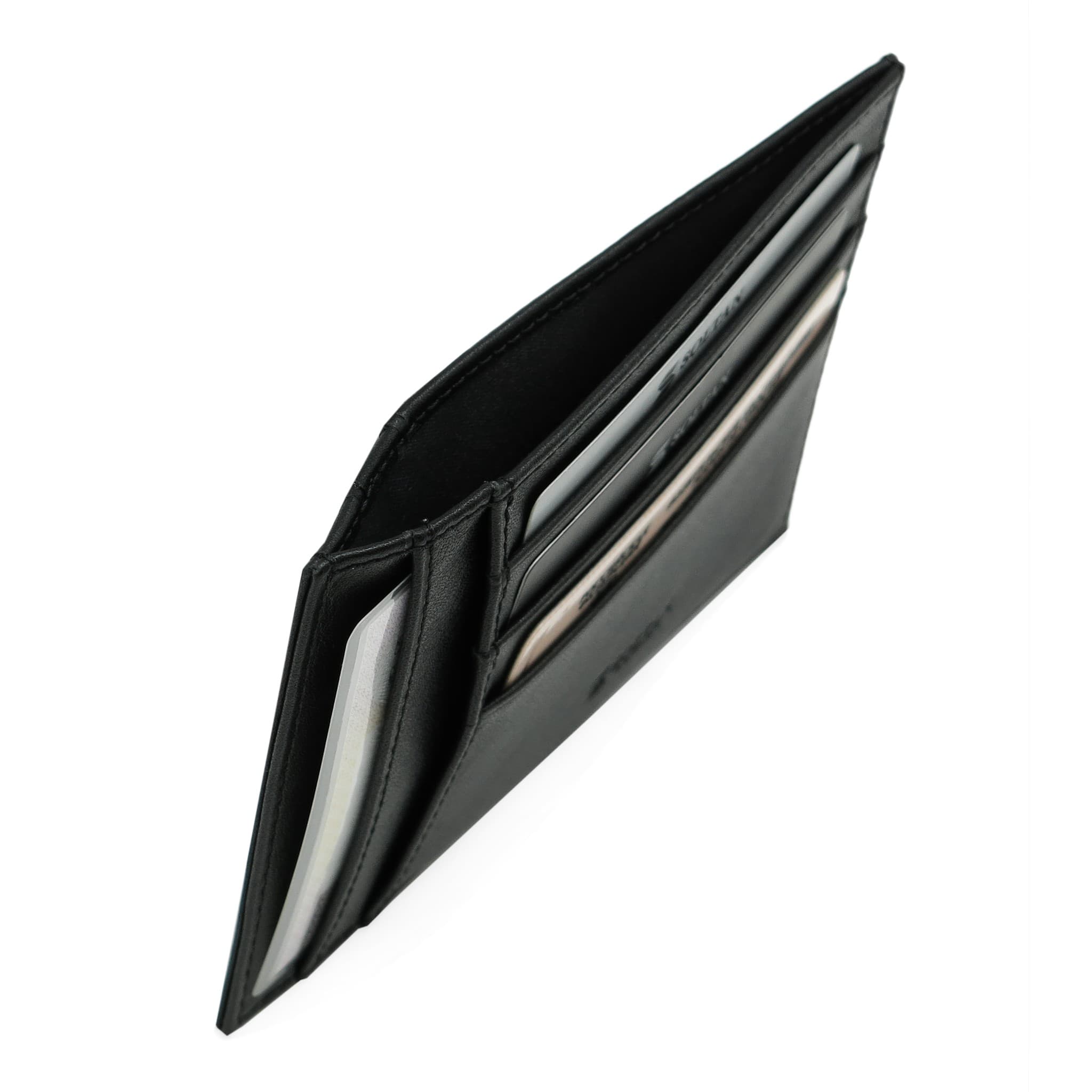 Черный кожаный футляр для автодокументов и кредиток SOLTAN 061 01 01