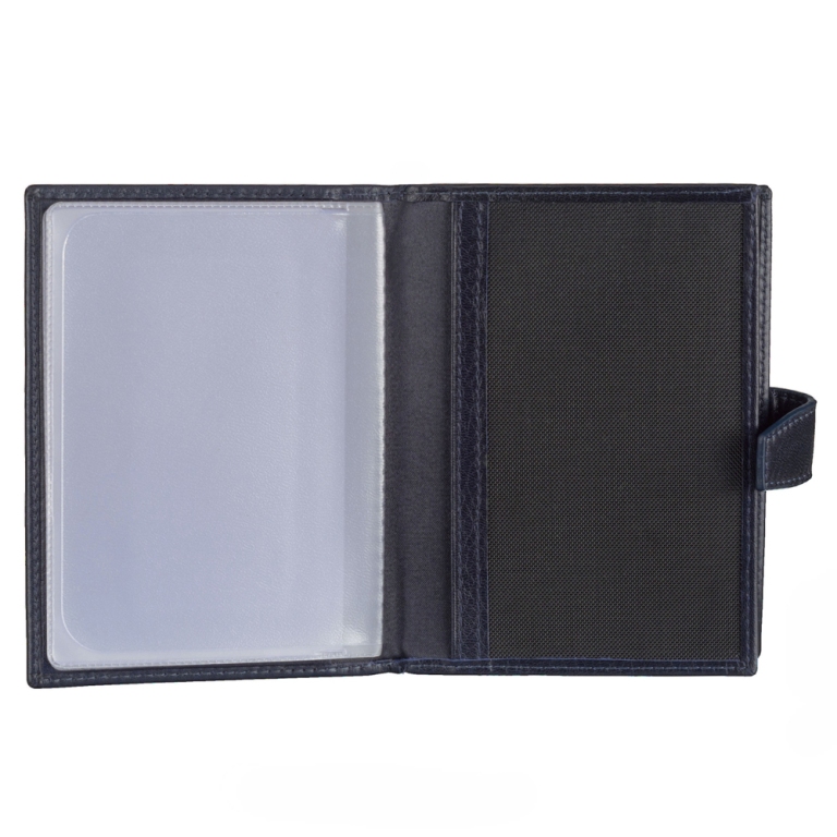 Синяя кожаная обложка для автодокументов и паспорта SOLTAN 075 23 07Фото 20409-03.jpg