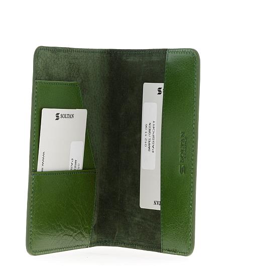 Зеленая кожаная обложка для паспорта SOLTAN 012 11 06Фото 20485-03.jpg