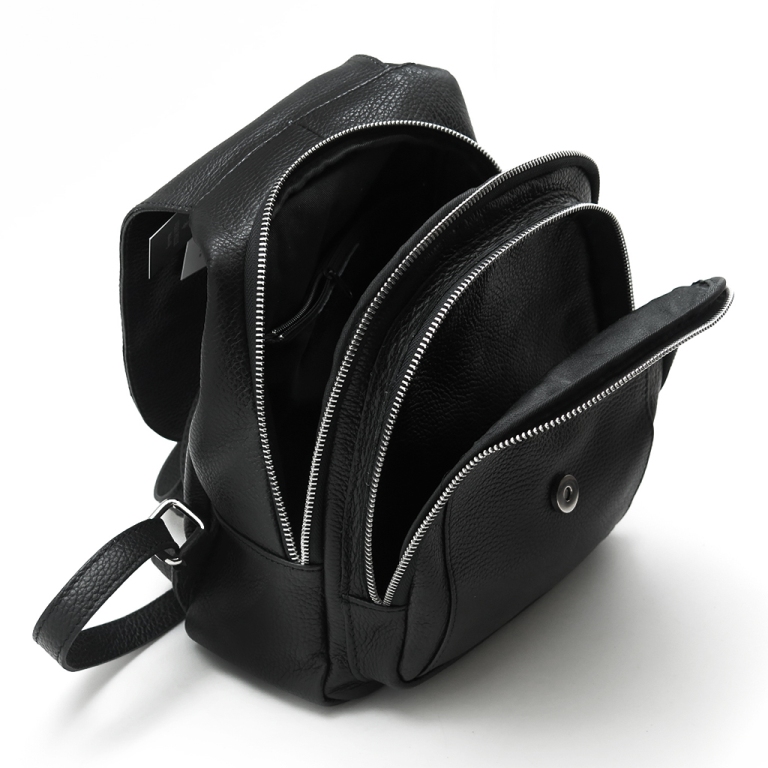 Женский черный кожаный рюкзак Vera Pelle 918 03Фото 20566-06.jpg