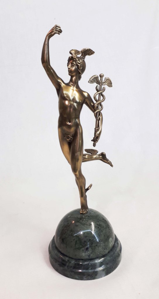 Бронзовая статуэтка Бог торговли Меркурий (Гермес)