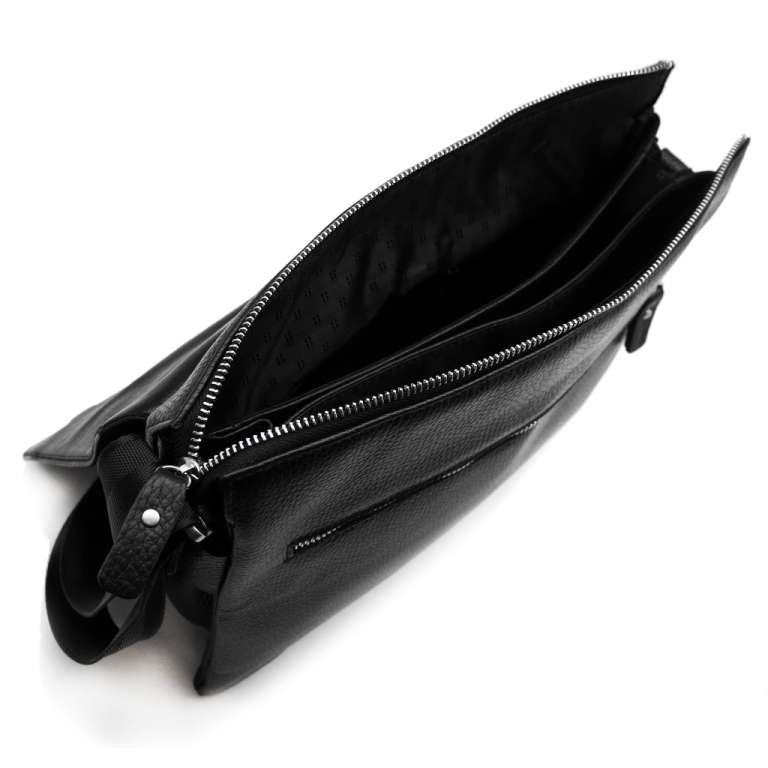 Чёрная кожаная мужская сумка SOLTAN 850М 03 01