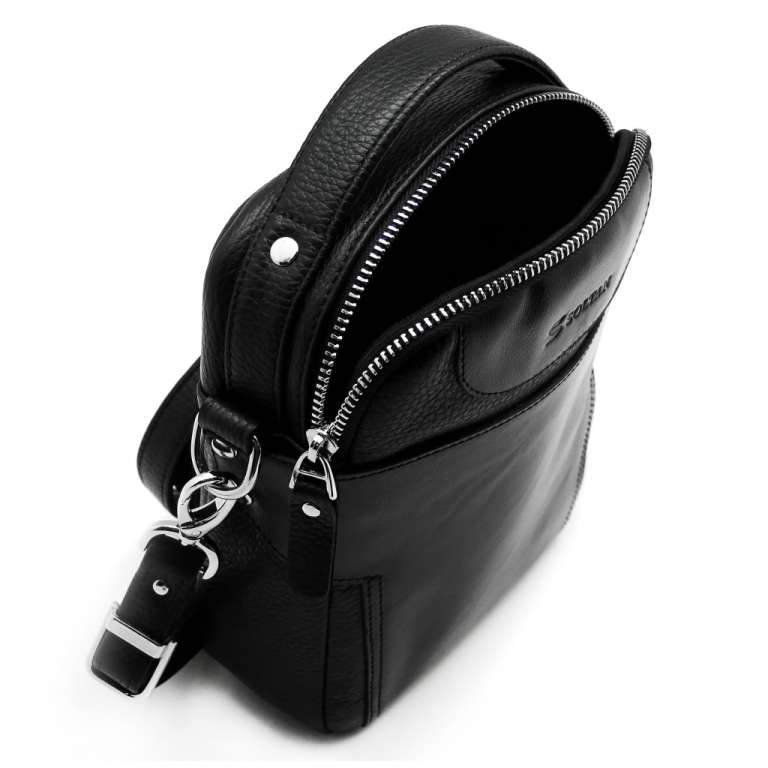 Чёрная кожаная мужская сумка SOLTAN 805М 03/01 01Фото 20612-02.jpg