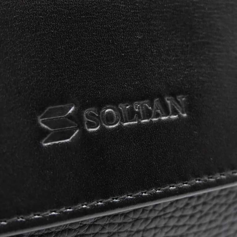 Чёрная кожаная мужская сумка SOLTAN 801М 03/01 01Фото 20640-04.jpg