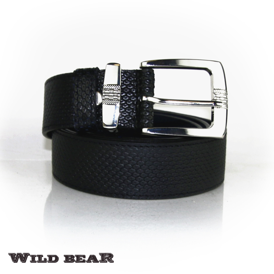 Черный кожаный ремень WILD BEAR Фото 20730-03.jpg