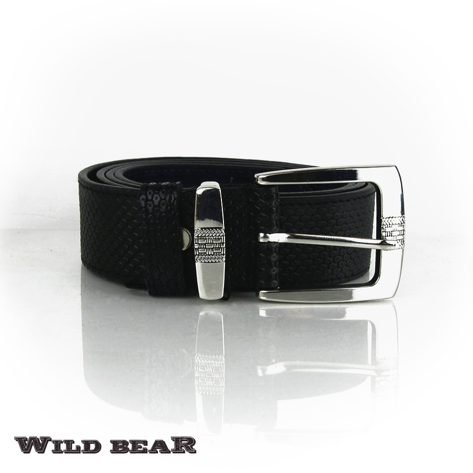 Черный кожаный ремень WILD BEAR Фото 20730-04.jpg