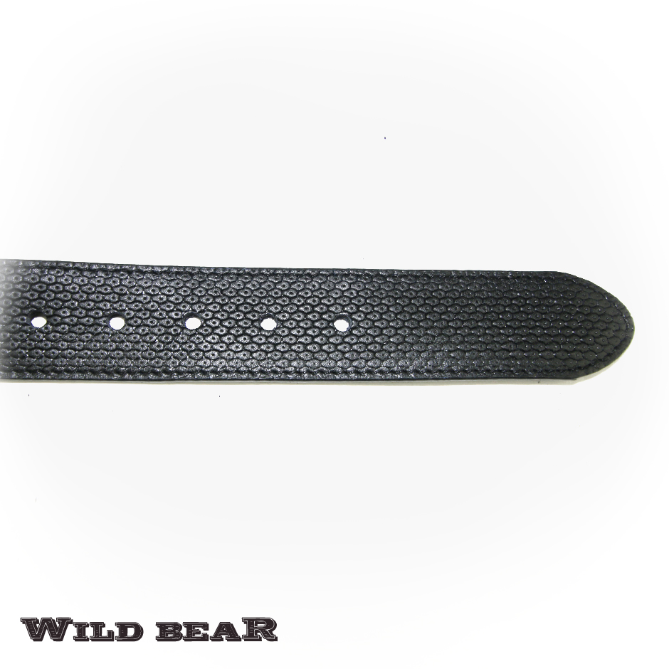 Черный кожаный ремень WILD BEAR 
