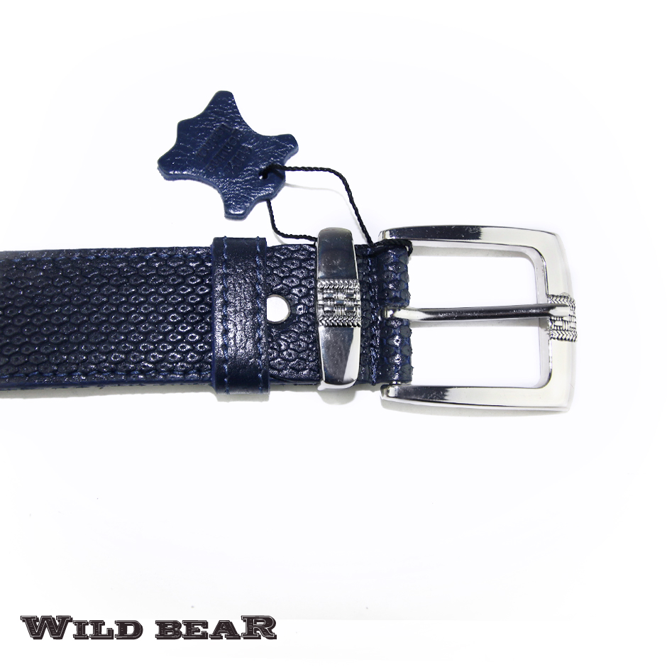 Синий кожаный ремень WILD BEAR Фото 20732-06.jpg