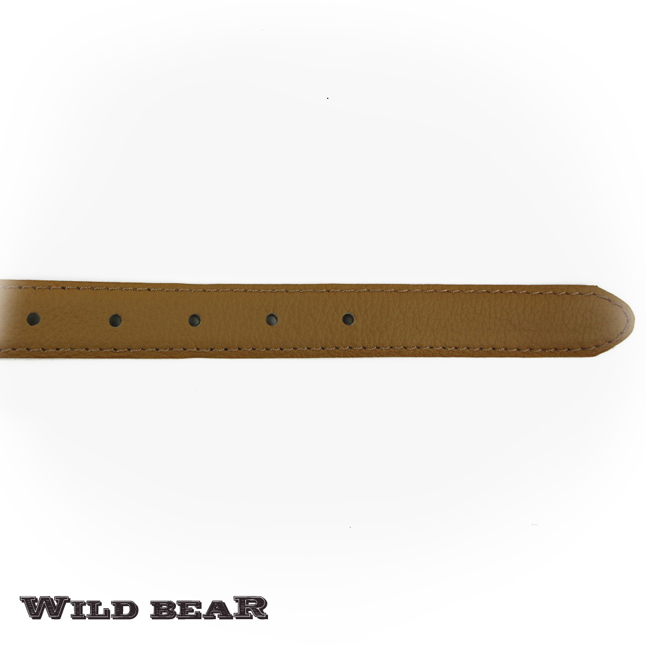 Бежевый кожаный ремень WILD BEAR 