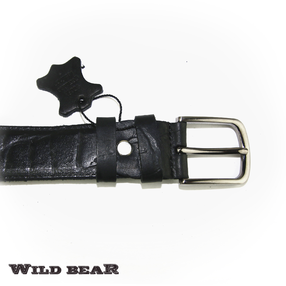 Черный кожаный ремень WILD BEARФото 20735-07.jpg