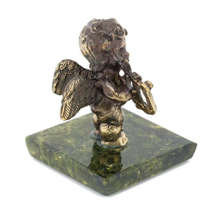 Бронзовая статуэтка Ангелочек с арфой