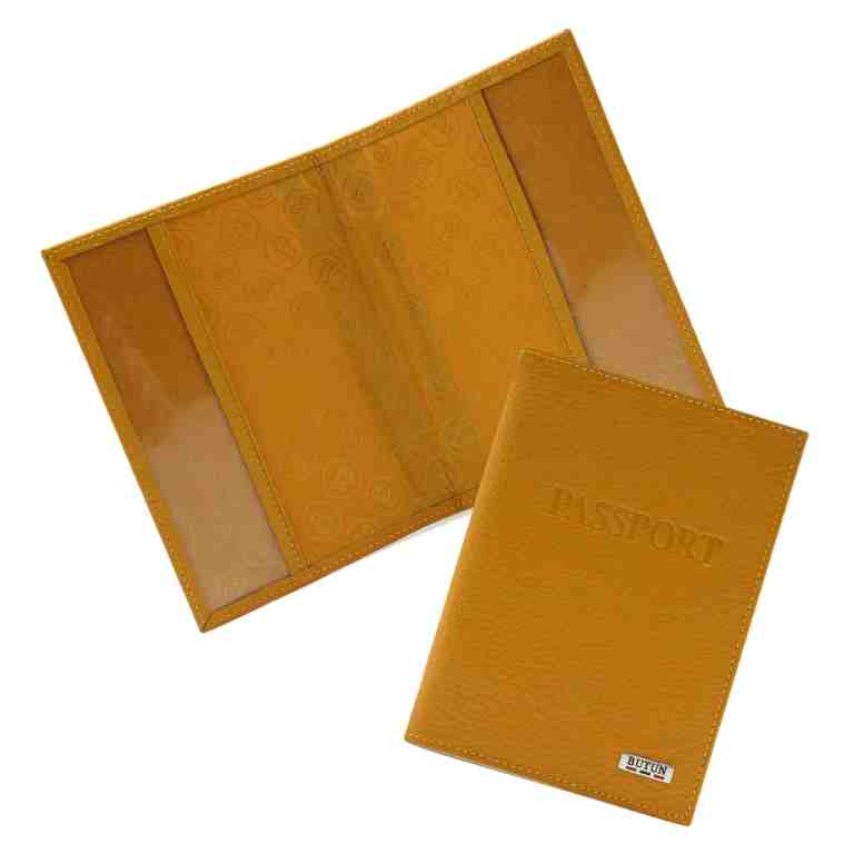 Желтая кожаная обложка для паспорта BUTUN 147-004 008