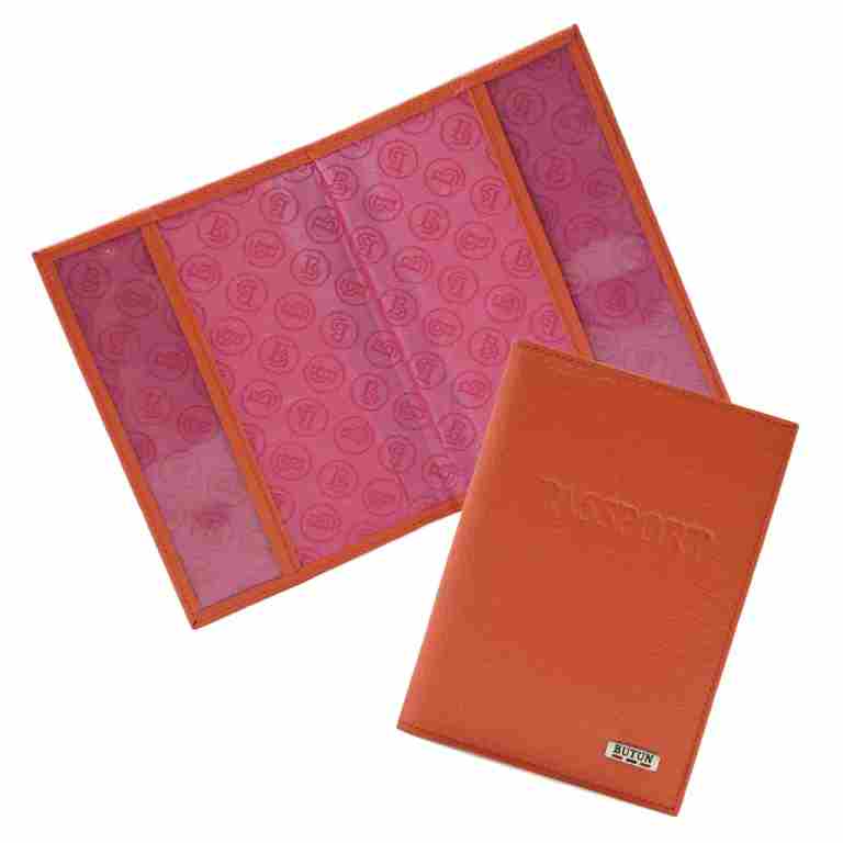 Оранжевая кожаная обложка для паспорта BUTUN 147-004 046Фото 20935-01.jpg