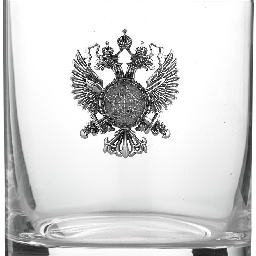 Набор стаканов с серебряной накладкой Служба внешней разведкиФото 21247-02.jpg
