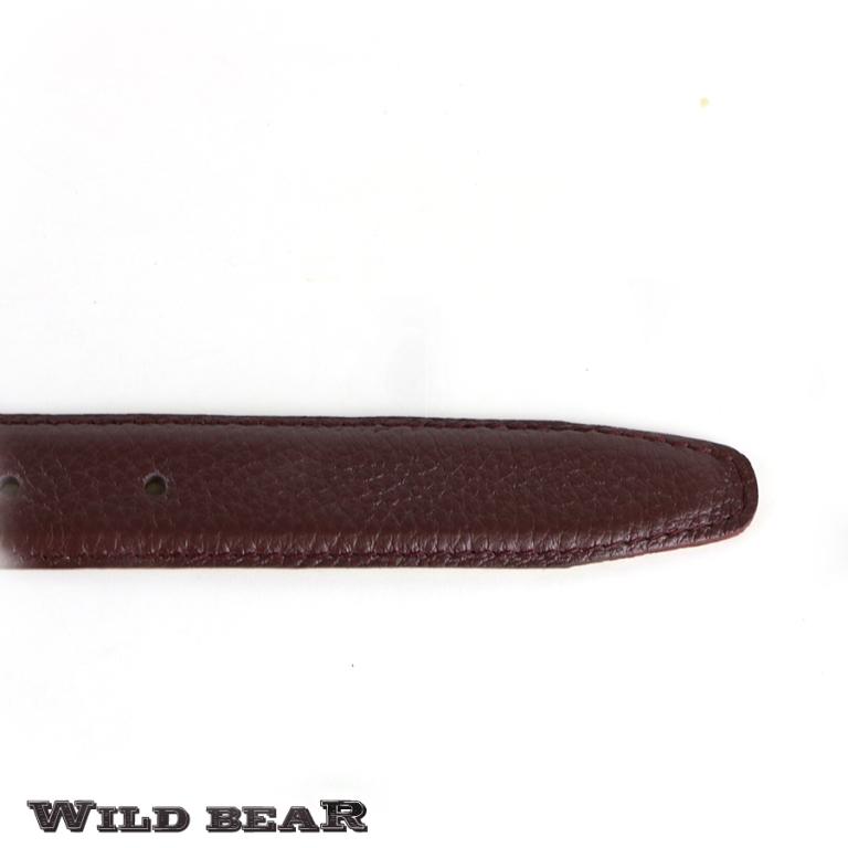 Бордовый кожаный ремень WILD BEARФото 21628-03.jpg