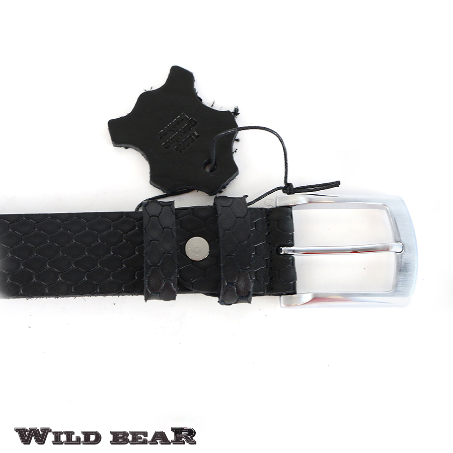 Черный кожаный ремень WILD BEARФото 21635-03.jpg