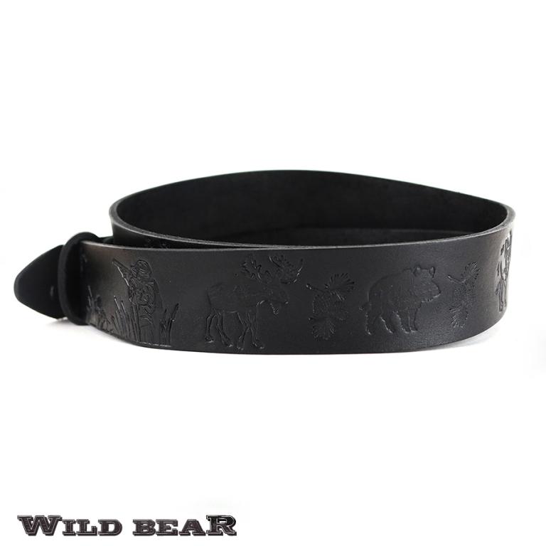 Черный кожаный ремень WILD BEAR Фото 21652-04.jpg