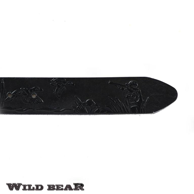 Черный кожаный ремень WILD BEAR Фото 21652-05.jpg