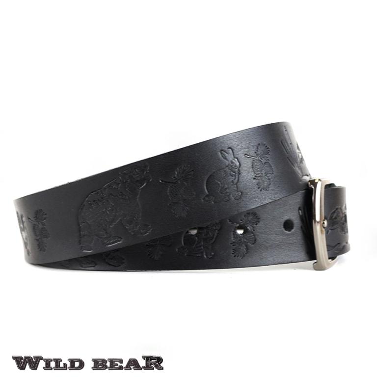 Черный кожаный ремень WILD BEAR Фото 21652-08.jpg