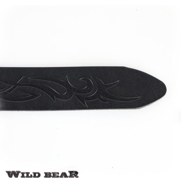 Черный кожаный ремень WILD BEAR Фото 21653-05.jpg