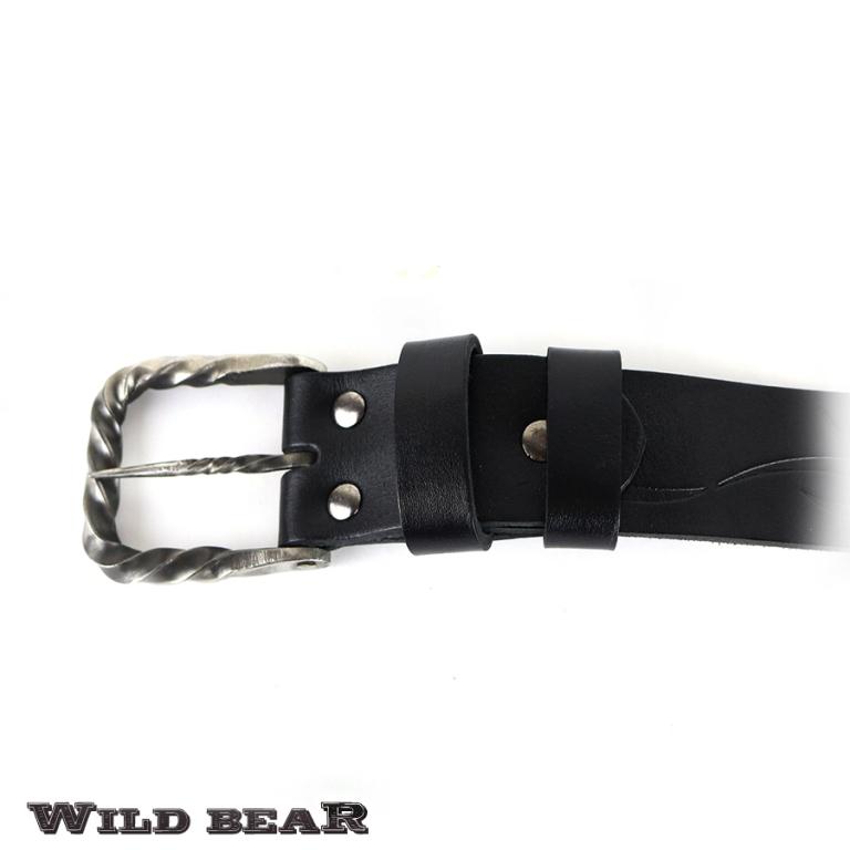 Черный кожаный ремень WILD BEAR Фото 21653-06.jpg