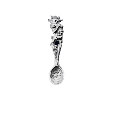 Серебряная сувенирная ложка Бычок