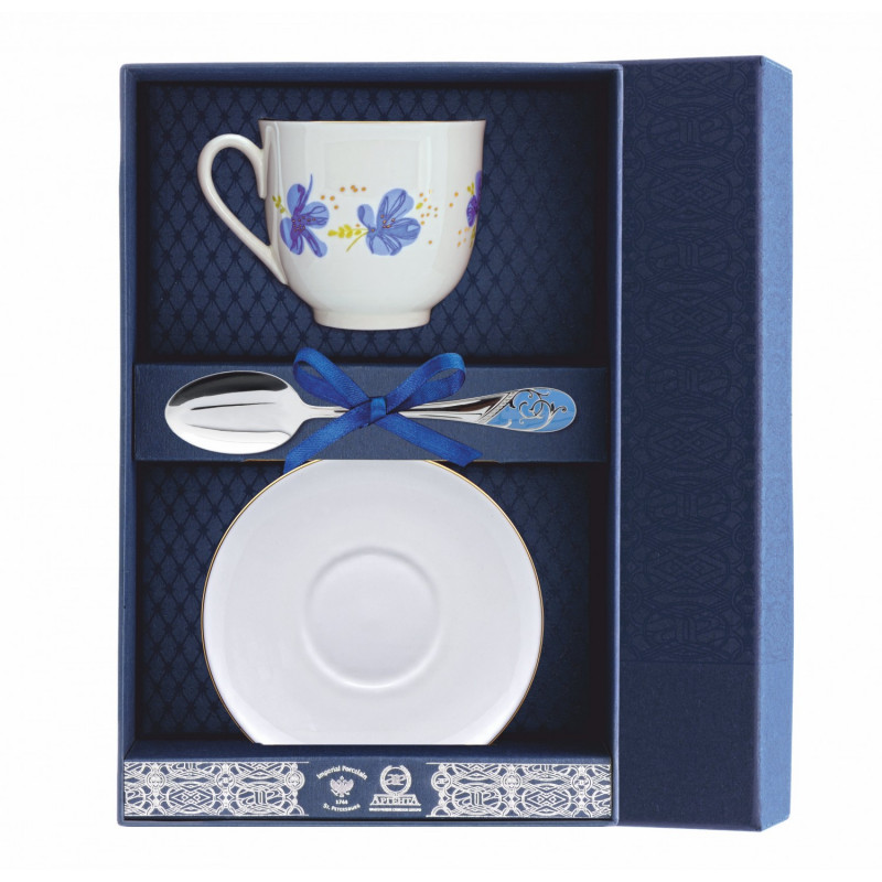 Набор чайный Ландыш-Голубые цветы 3 предмета