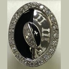 Серебряное кольцо LR 90 (Эмаль, Куб. Циркон)   (снято с производства)