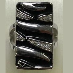 Серебряное кольцо LR 94 (Эмаль, Куб. Циркон)   (снято с производства)