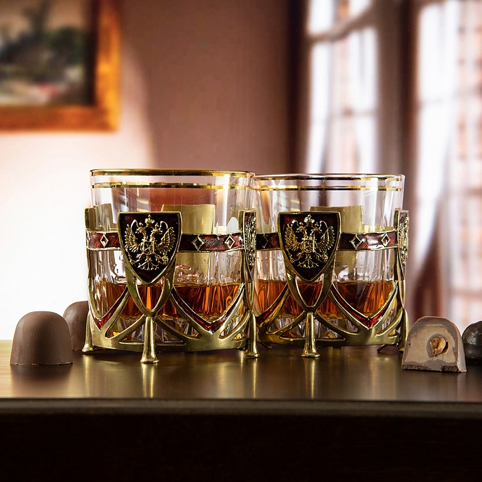 Набор из двух бокалов для виски Россия в подарочной коробкеФото 24022-01.jpg