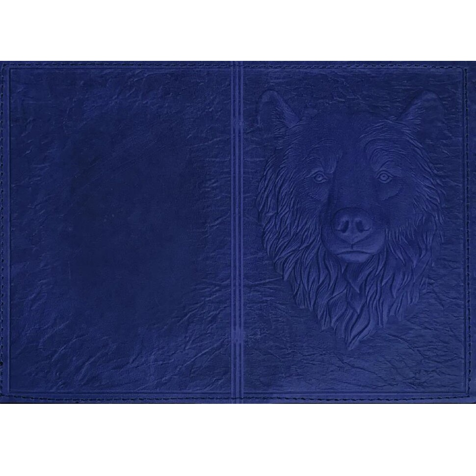 Кожаная обложка для паспорта Медведь кожа (3D)Фото 24422-01.jpg