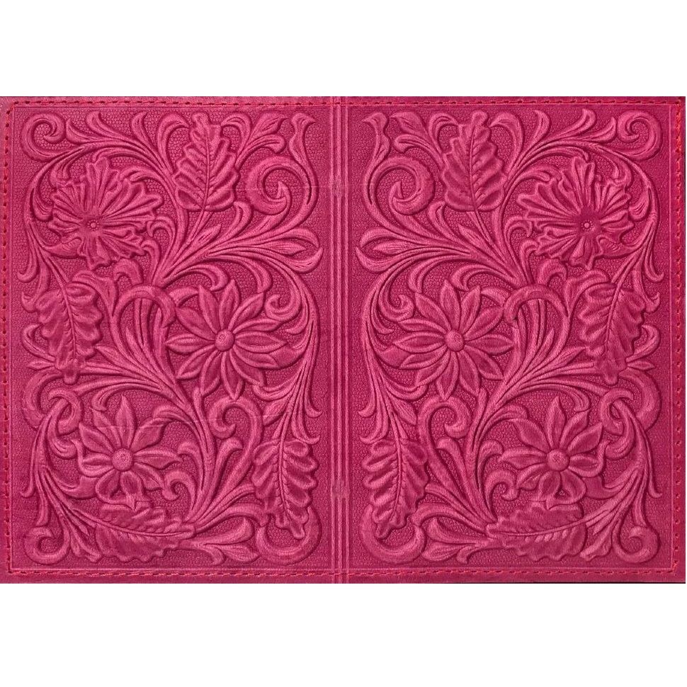 Кожаная обложка для паспорта Цветы Ромашки кожа (3D)Фото 24444-02.jpg