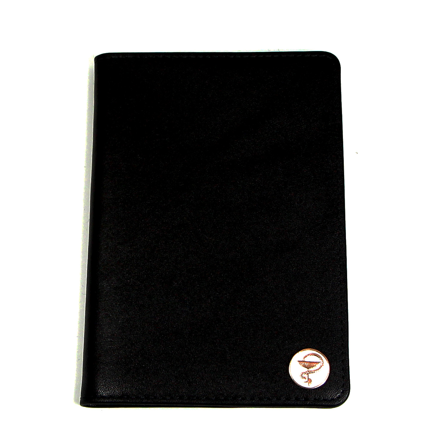 Черная кожаная обложка для паспорта для врачей SOLTAN 010 21 01 со вставкой из серебраФото 25015-01.jpg