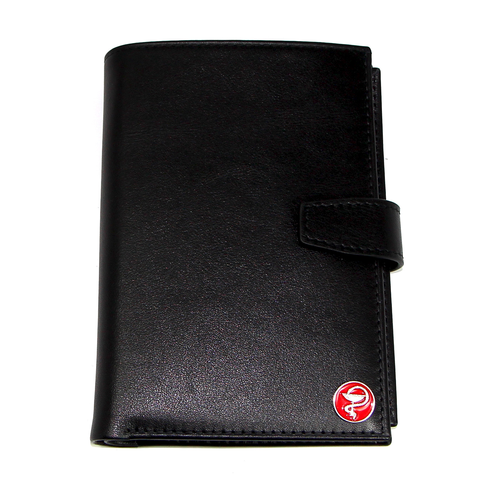 Черное кожаное портмоне с отделением для паспорта и автодокументов для врачей SOLTAN 256 21 01Фото 25038-01.jpg